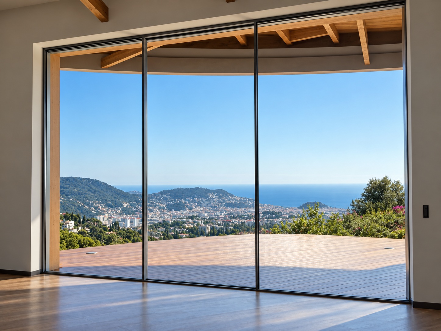 Minimal-frame glazing opening to the landscape